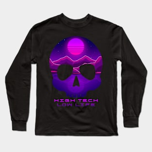 High Tech Low Life Cyberpunk Skull Long Sleeve T-Shirt